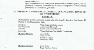Reconocimiento Comision Club Social Deportivo Cerro Largo